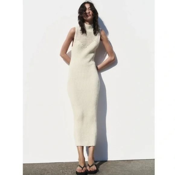 ZARA LONG CHENILLE DRESS - Picture 1 of 8